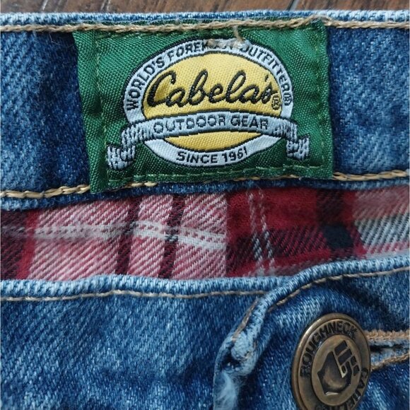 Cabela's Flannel Lined Jeans Dark Wash Straight Leg Men's Sz 36x30 - Picture 4 of 12